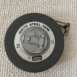Vintage Lufkin 50ft White Steel Tape Measure