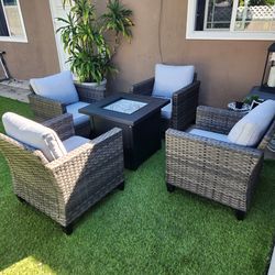 New fire pit patio set/ Outdoor Furniture/ Conversation Set