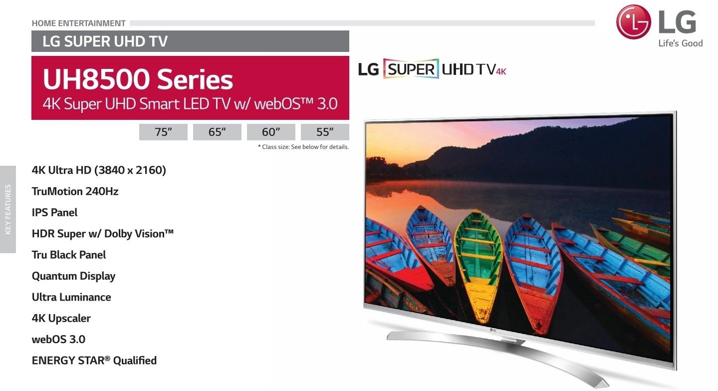 LG 65 Inch 4K 3D TV