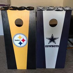 CUSTOM CORNHOLE BOARDS WITH 8 MATCHING BAGS