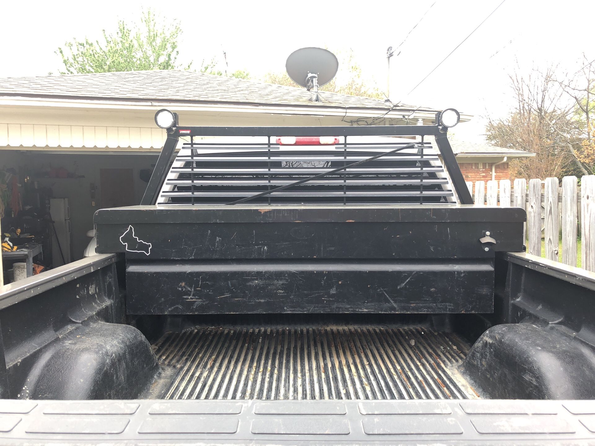 RKI tool box with key and Headache rack for Sale in Dallas, TX OfferUp