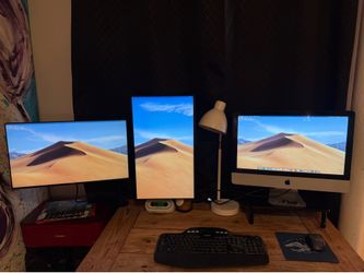 Apple IMac - macOS Catalina. 2 Dell 24inch Monitors with mount & stand, Key Board & Mouse