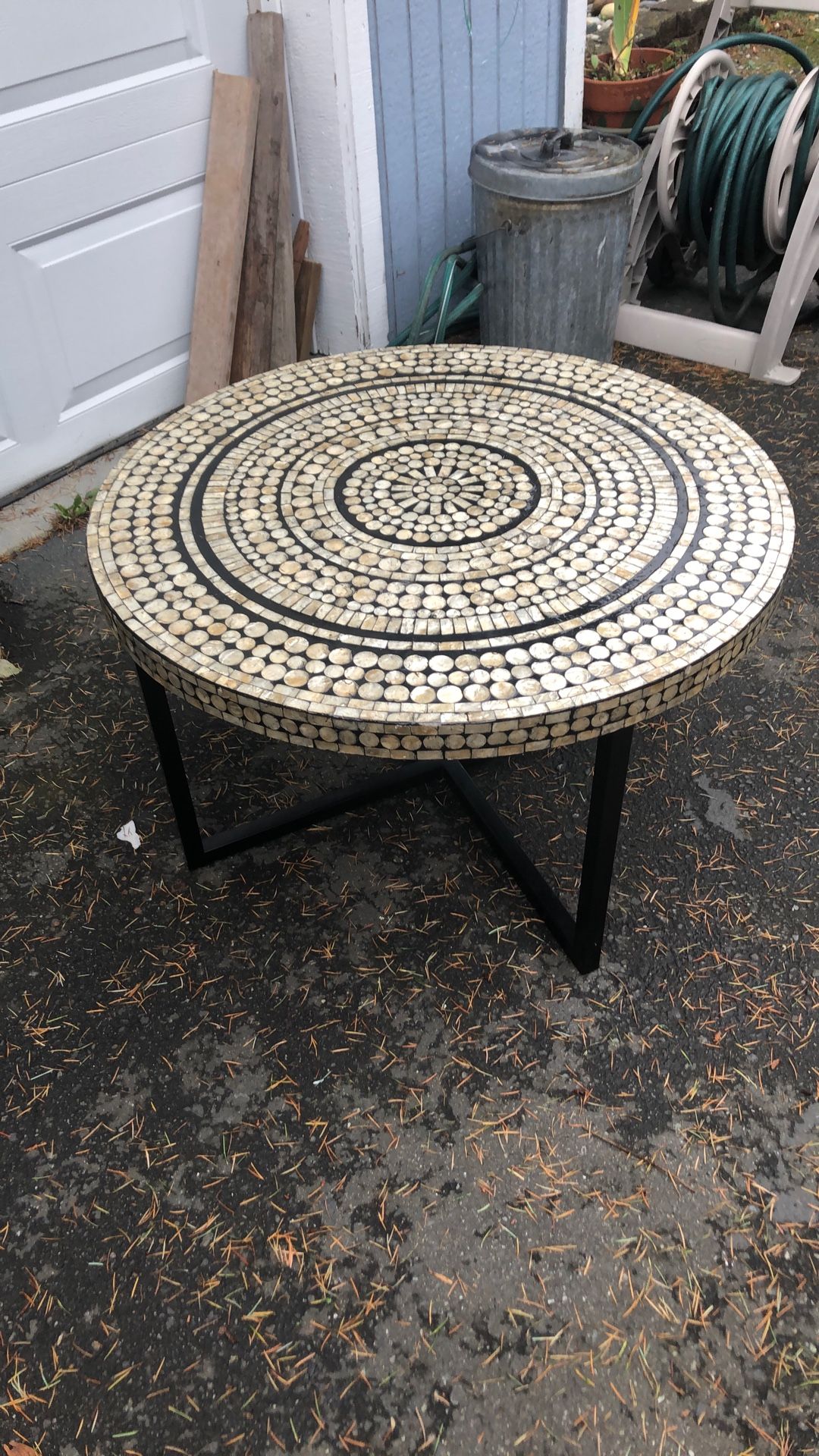 Coffee Table Mother Of Pearl Inlay Shells
