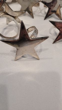10 Metal Star Napkin Rings