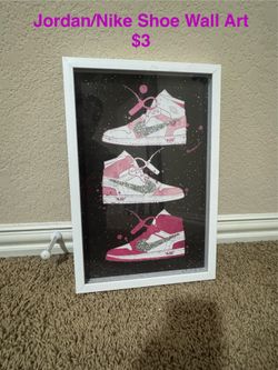 Kids Jordan/Nike Shoe pink wall decor