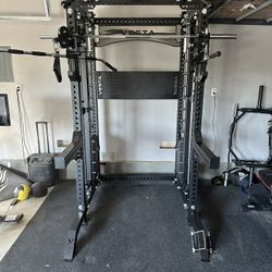 PRO SERIES Ultimate 3-1 Half Rack Functional Trainer w/Smith Machine Bar | 400lb Stack | Gym Equipment | Fitness | Commercial | Squat Rack