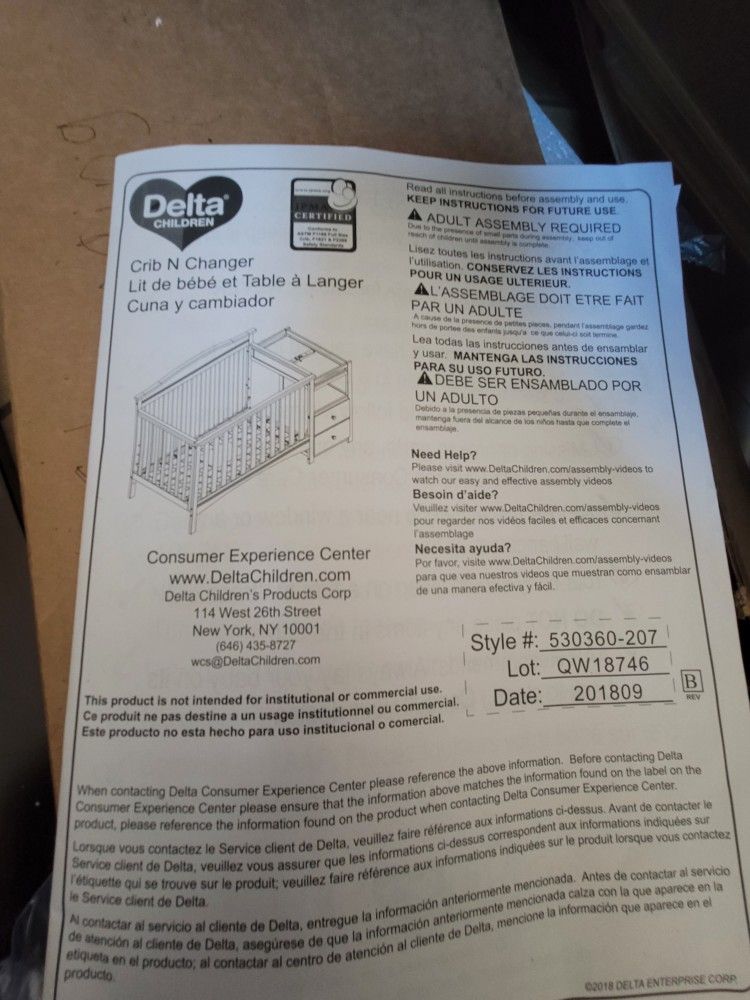 Crib and Changer