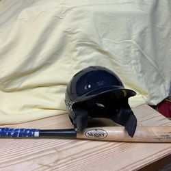 Baseball Bat and Helmet 