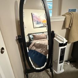 Vintage Mirror With Led Lights Stuck On It