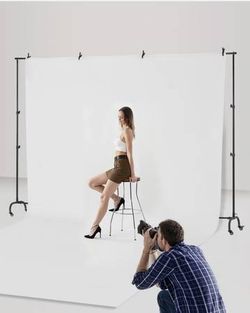 Backdrop Stand with Wheels, 7 x 10 ft Adjustable Photo Backdrop Stand Kit