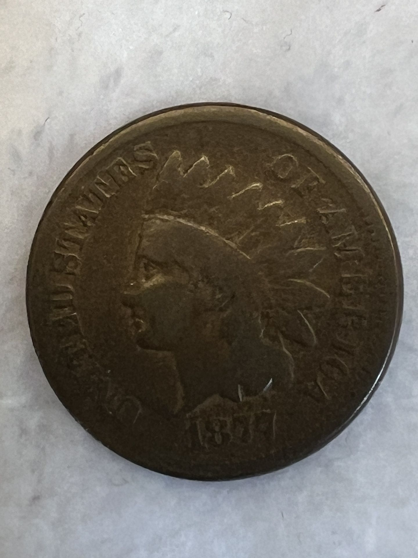 1877 Indian Head Penny Cent! Rare Key Date!