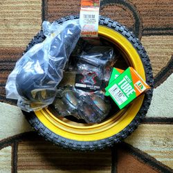 NEW Bicycle Bmx Jr Parts Bundle 16" Black Gumwall Knobby Tread