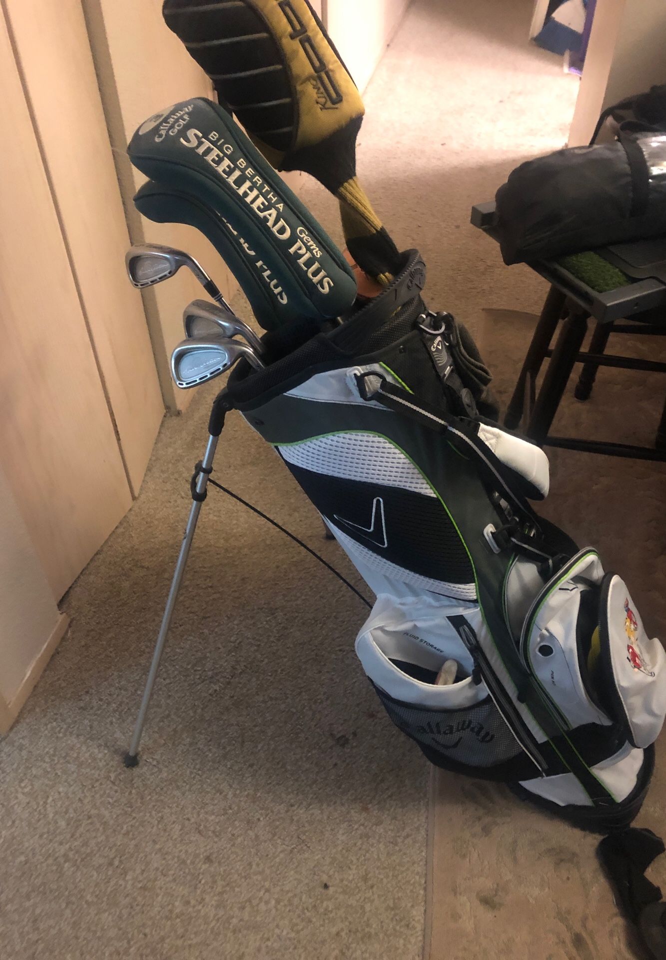 Callaway m&ms golf bag + big Bertha woods& cobra driver