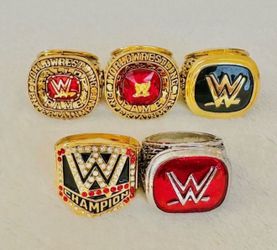 5 PCS WWE World Wrestling Hall Of Fame Championship Ring Set