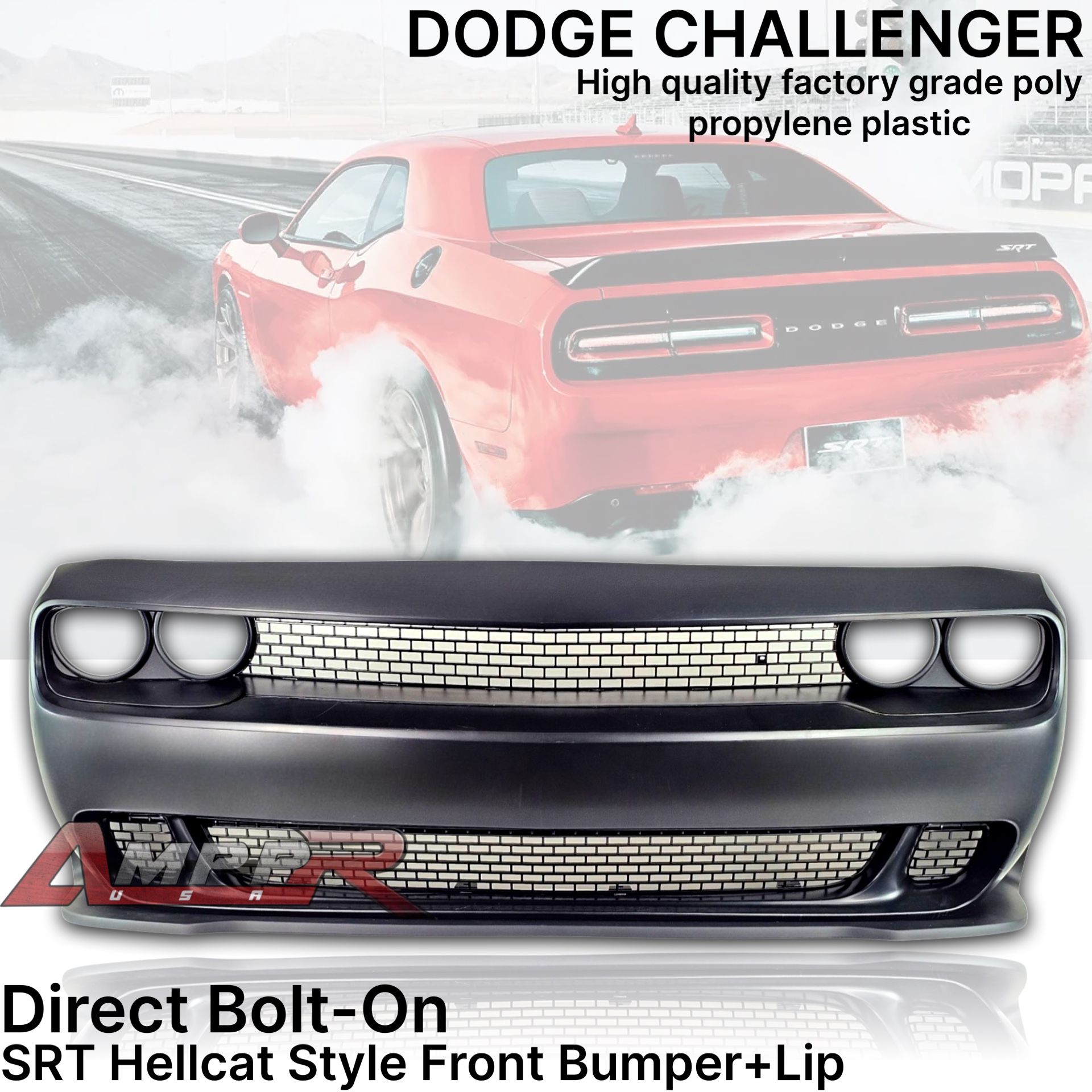 Dodge Challenger Srt Hellcat Front Bumper Complete W Energy Absorber W Lip 08-14 15-23