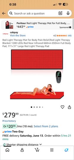 Red Light Therapy Mat for Body Pain Relief,Red Light Therapy Blanket 1280 LEDs Red Near Infrared 660nm 850nm Full Body Pad, 71"x 31" Large Red Light T