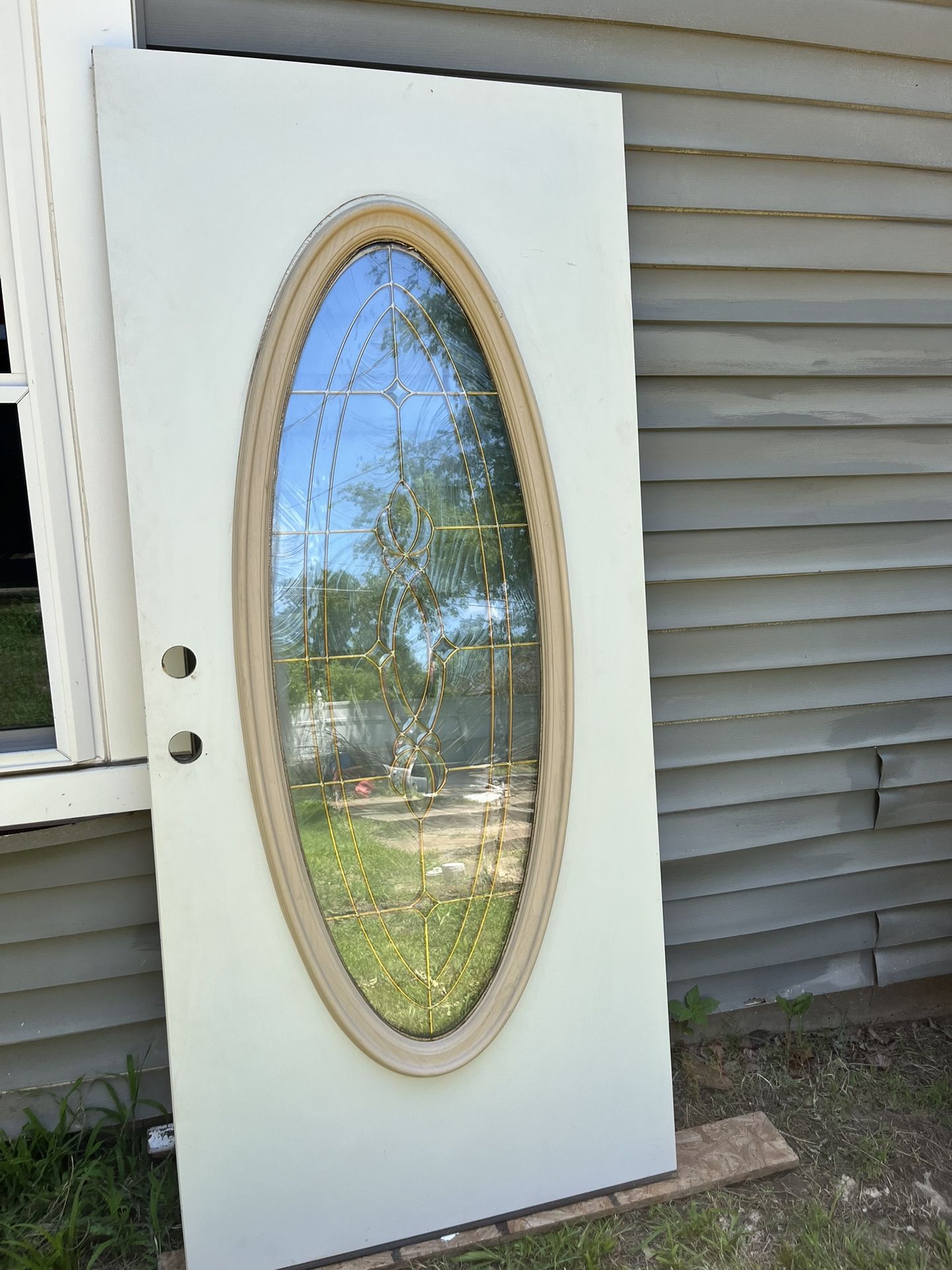 Steel Door Oval Glass Barely Used