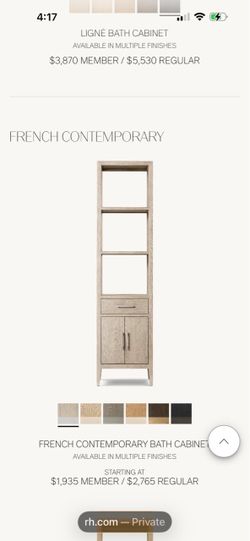 RH French Contemporary Bath Cabinet