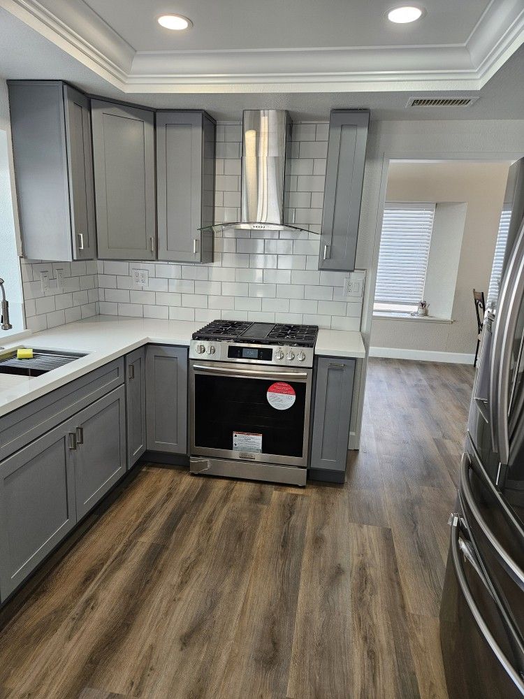 Solid Wood Cabinets Counter Tops Flooring And Full Remodel 