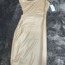 Beautiful Leather Dress XS One Shoulder 