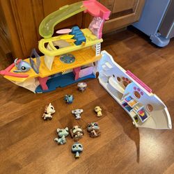 Littlest Pest Shop Cruise ship Boat With Animals Shipping Available