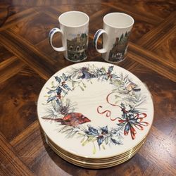 Lenox Christmas China Set Of 6 Plates 