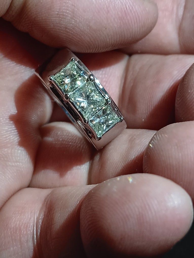 3.14 Carat Diamond Ring Princess Cut