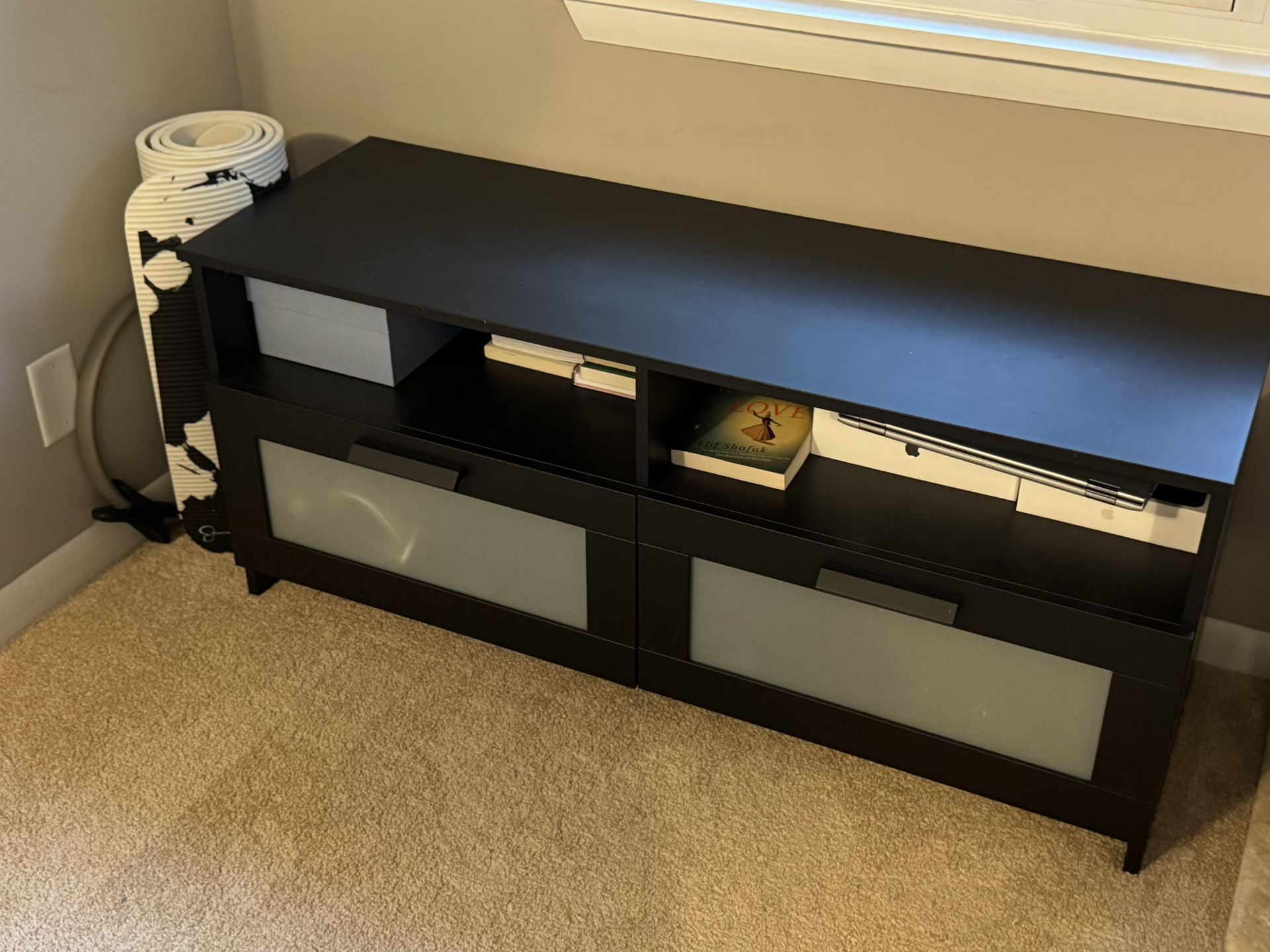 TV Stand Black Two drawers