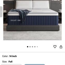 Full Mattress, 14Inch Medium Plush Euro Top Memory Foam Hybrid Mattress, Edge Support & Pressure Relief Individual Pocket Springs Full Size Mattresses