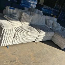 New In Boxes Beige Sectional Sofa