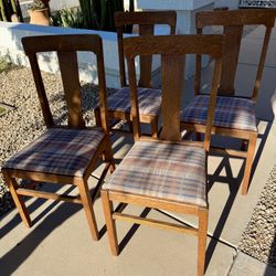Set of 4 Antique Oak Chairs