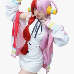 DAZCOS Anime Uta Cosplay Costume Outfit Jacket Dress with Sleeve Cover for Women Halloween