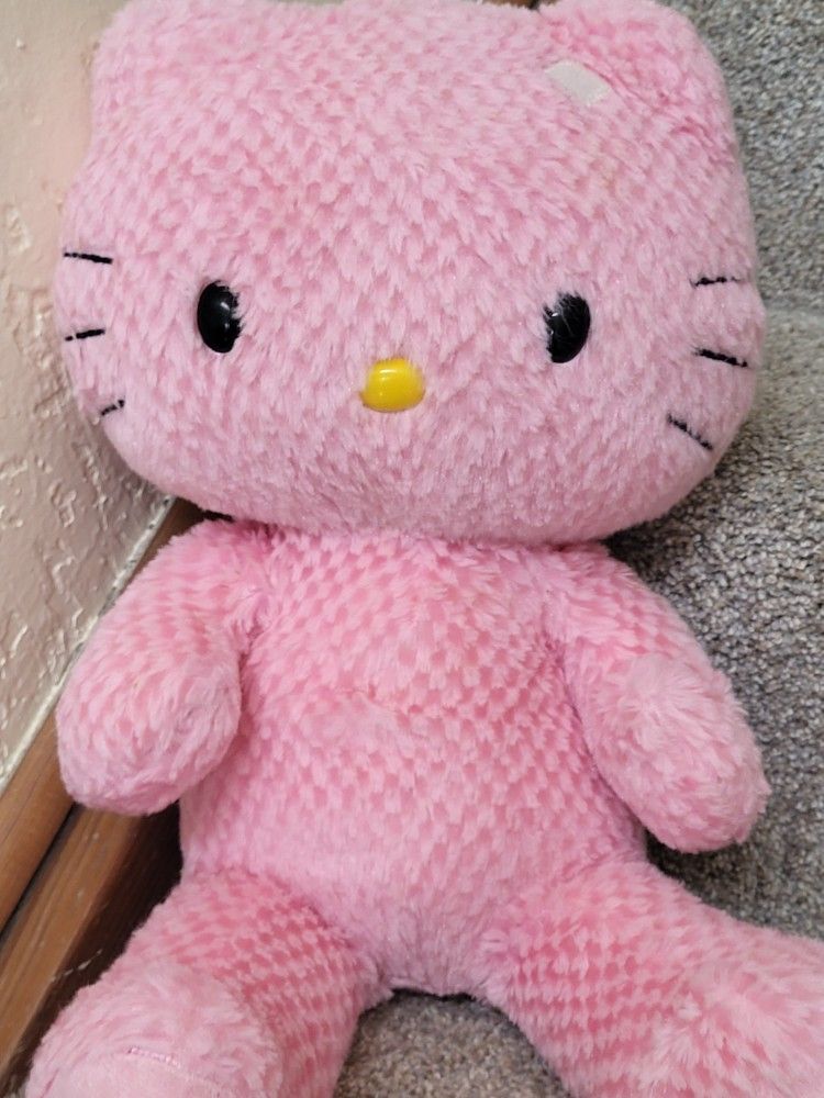 Vintage Build A Bear Hello Kitty Pink Waffle Plush 2011 NO BOW