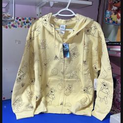 Disney  Women’s Winnie The Pooh Embroidered Hoodie  Jacket Size XL , XXL  NEW