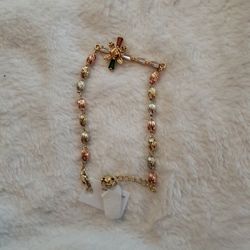 Multi Color Cross Beaded Bracelet 