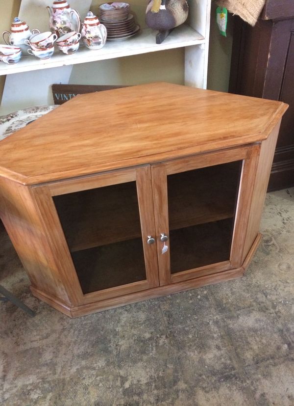 Corner Tv Cabinet Beautiful Rustic Wood With 2 Doors 23 From Corner Tv Cabinet Beautiful Rustic Wood With 2 Doors 23 From 30 High Only 49 00 Stuff Furniture Voted 1 Vintage