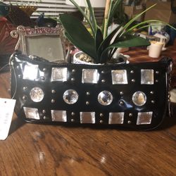 Lane Bryant Black Clutch Purse Zipper Inside Pocket Nice Looking