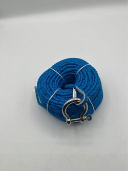 3/16" x 100' MFP Anchor Line with Stainless Steel Thimble, blue/black