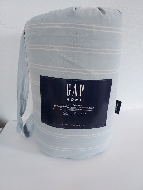 Gap Home Blue Comforter Set Full/Queen NEW