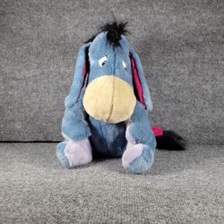 Eeyore Plush Disney Toy Winnie The Pooh 12" Blue Detachable Tail SUPER CUTE!