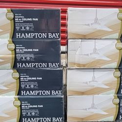 Hampton Bay Industrial 60" Indoor/Outdoor White Ceiling Fan with Wall Control 
