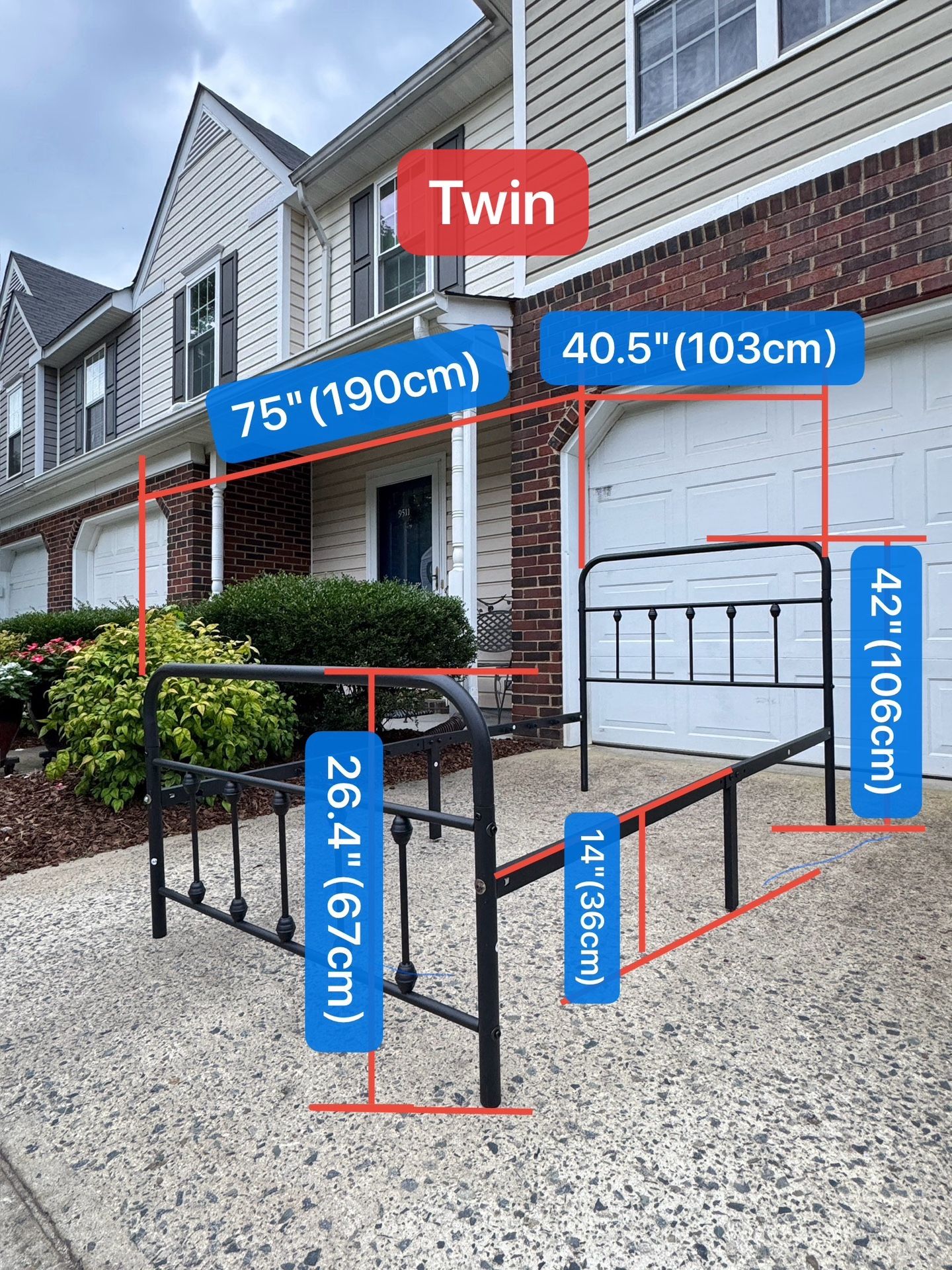 Steel (Twin) Single Bed Frame (Gifted tool)