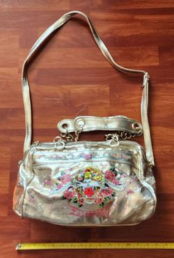 Ed hardy large leather bag