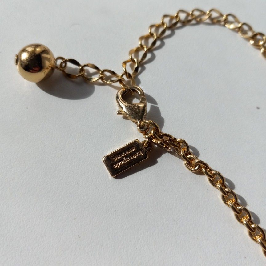New KATE SPADE NY Gold Plated Quote Unquote Large Pendant Necklace Quotes Bubble Chain
