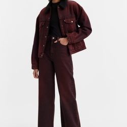 Levi's Women's Ribcage Wide Leg Cherry Red Cardinal Jeans 28/32 