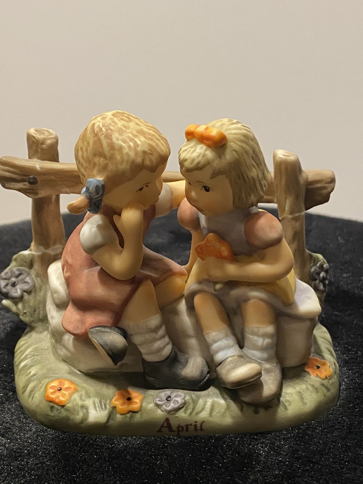 Goebel 2002 April Figurine “Sharing Secrets” Bertha Hummel