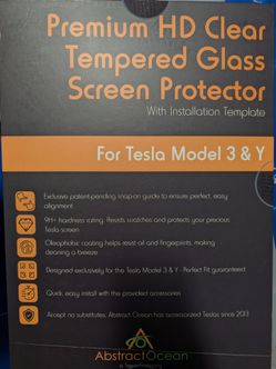 Tesla Model 3 or Y Tempered Glare Screen Protector