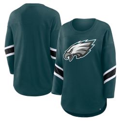 Women’s Fanatics Green Philadelphia Eagles 3/4- Sleeve Scoop Neck T-Shirt