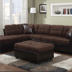 New Sectional And Storage Ottoman 