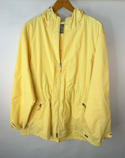 Natural Reflections Yellow Hooded Rain Jacket Size 2X Women's Coat